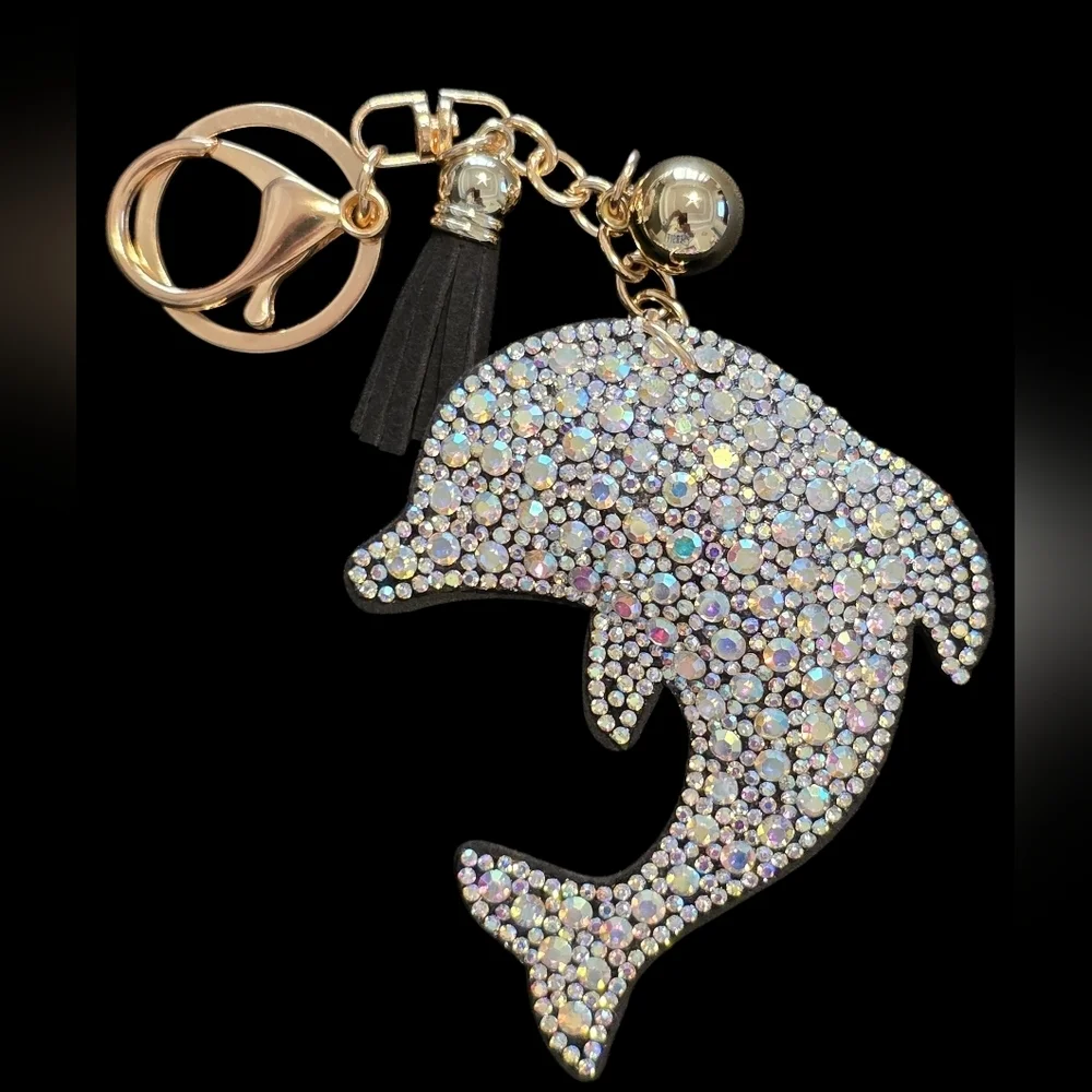 Sparkling Dolphin Bag Charm Keychain